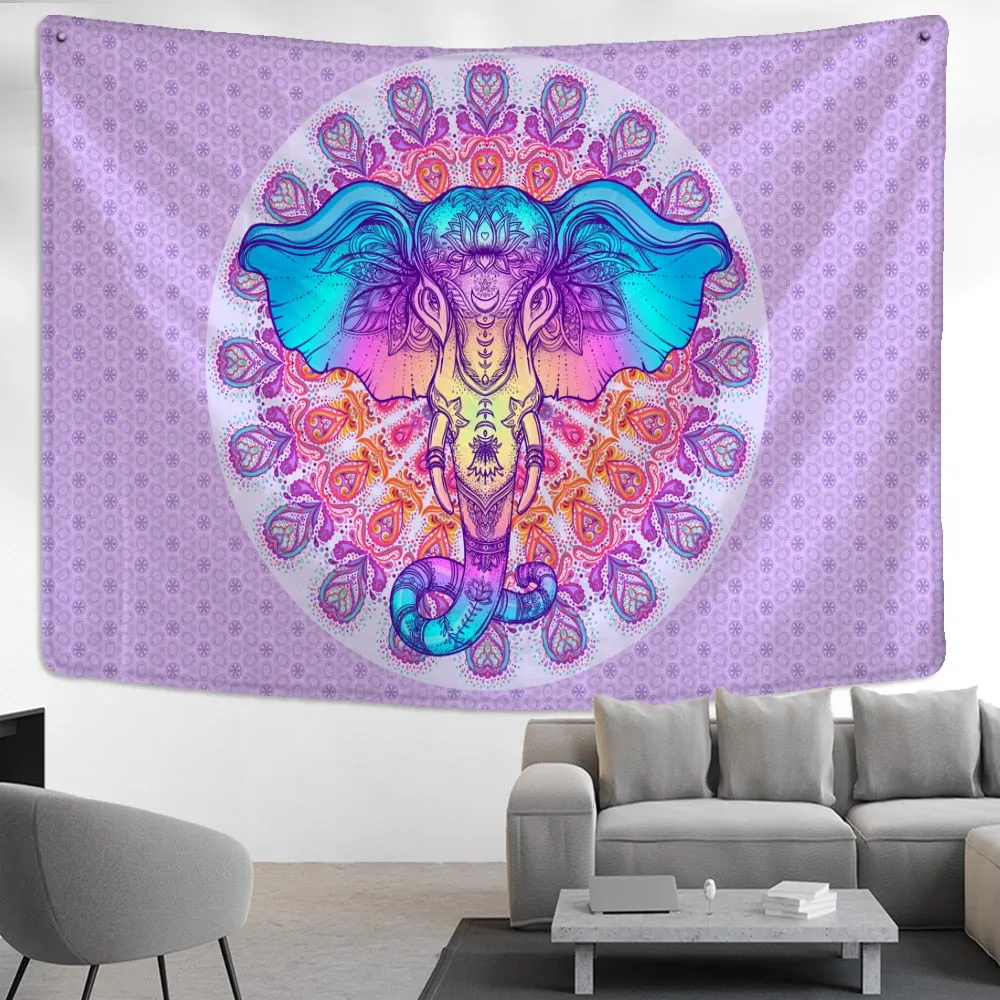Mushroom Tapestry Wall Hanging Indian Mandala Bohemian Style Psychedelic Hippie Night Moon Witchcraft Home Decor