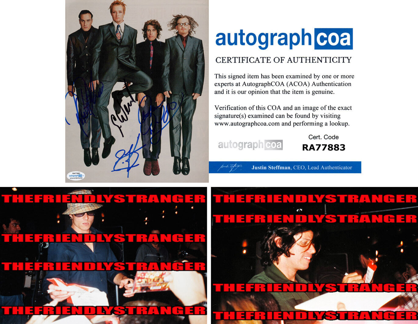 SCOTT WEILAND + 3 MEMBERS signed STONE TEMPLE PILOTS