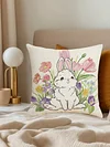 4pcs Easter Pillow Covers 45x45cm Pillowcase for Easter Decor Couch Sofa Bedroom