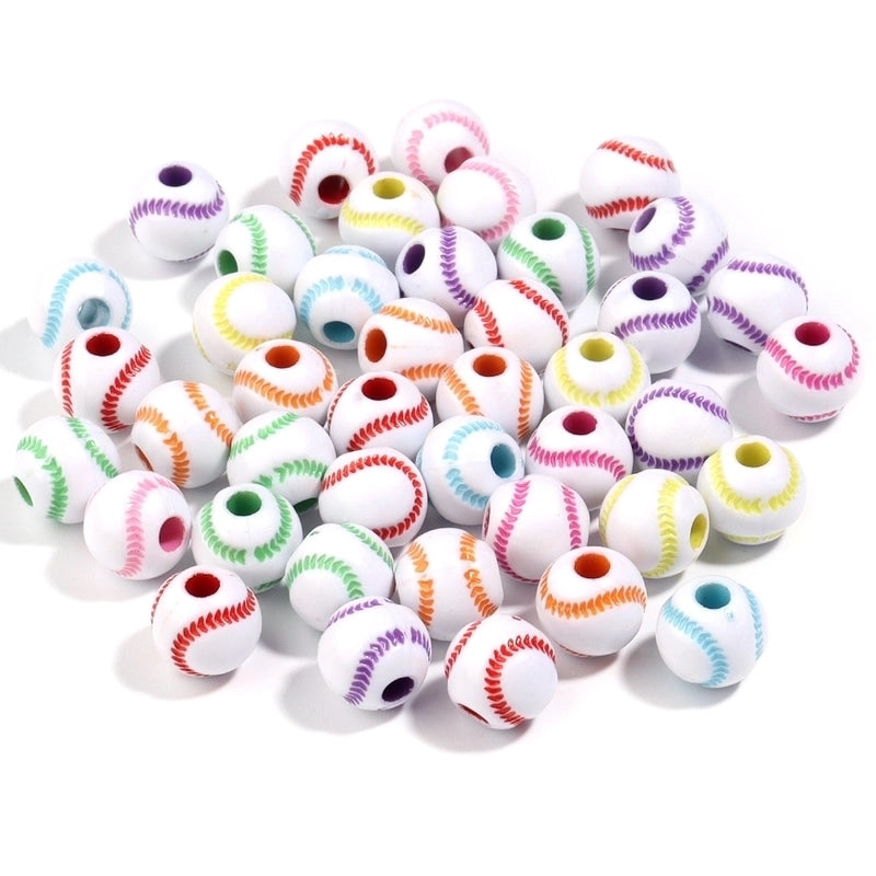 Sports Basketball Football Arylic Plating Jewelry Accessories 50 Pieces