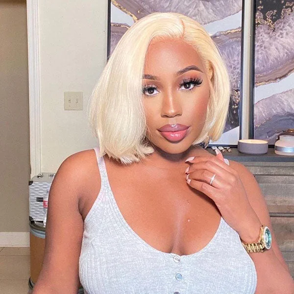 Junoda 613 Blonde Bob Human Hair Lace Wig High Quality High Density