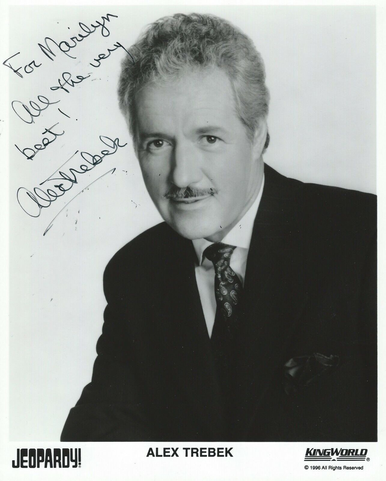 AUTOGRAPHED SIGNED 8x10 Photo Poster painting Picture: Alex Trebek