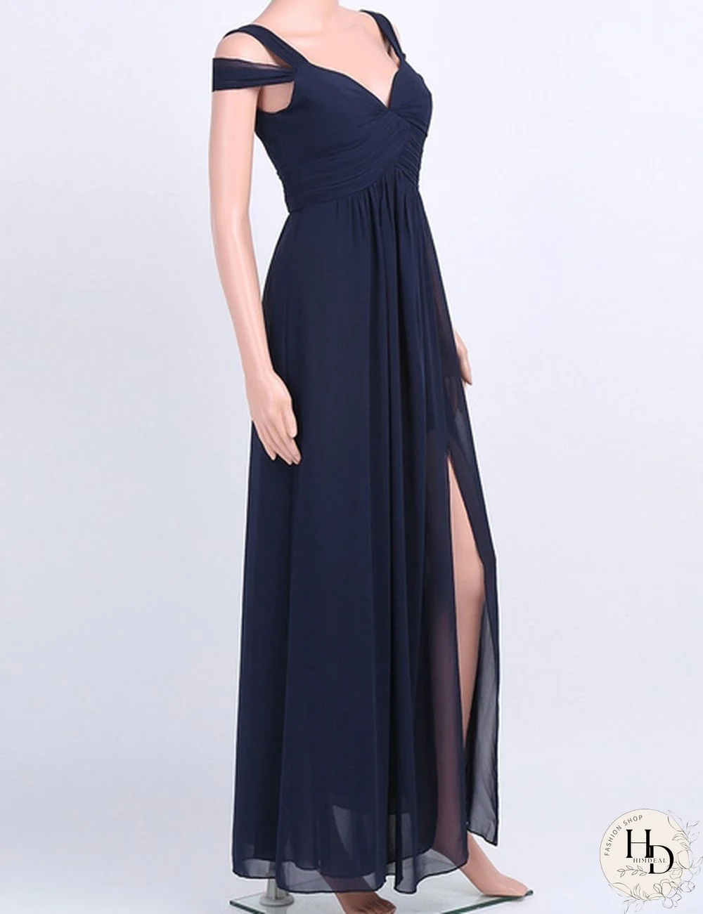 Women Ladies Side Split High-waisted Chiffon Long Bridesmaid Dress Evening Prom Gown