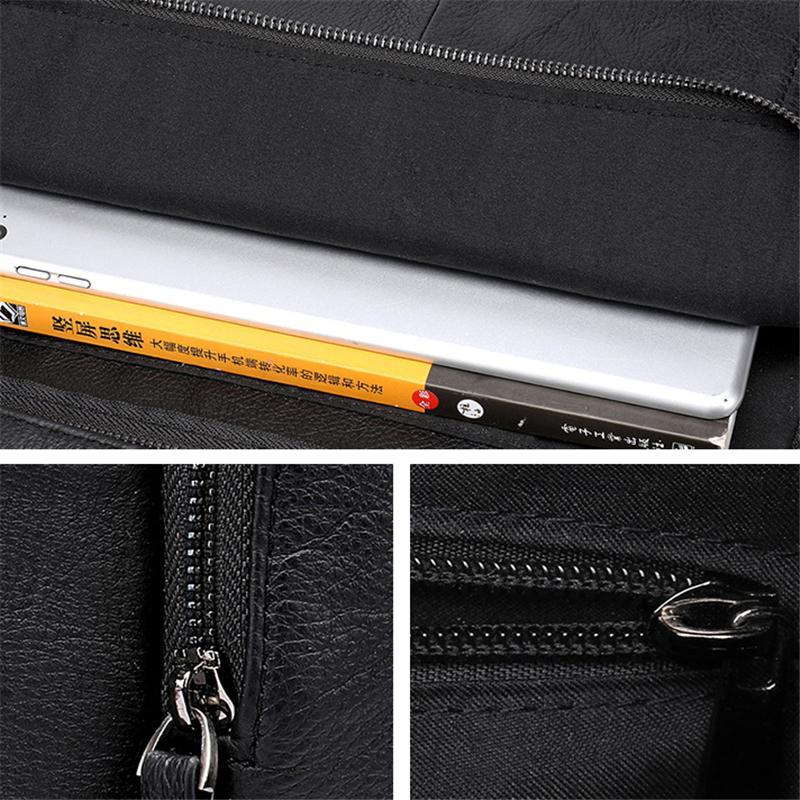 Men's Casual Large Capacity Leather Outdoor Climbing Bag Backpack Shoulder Bag