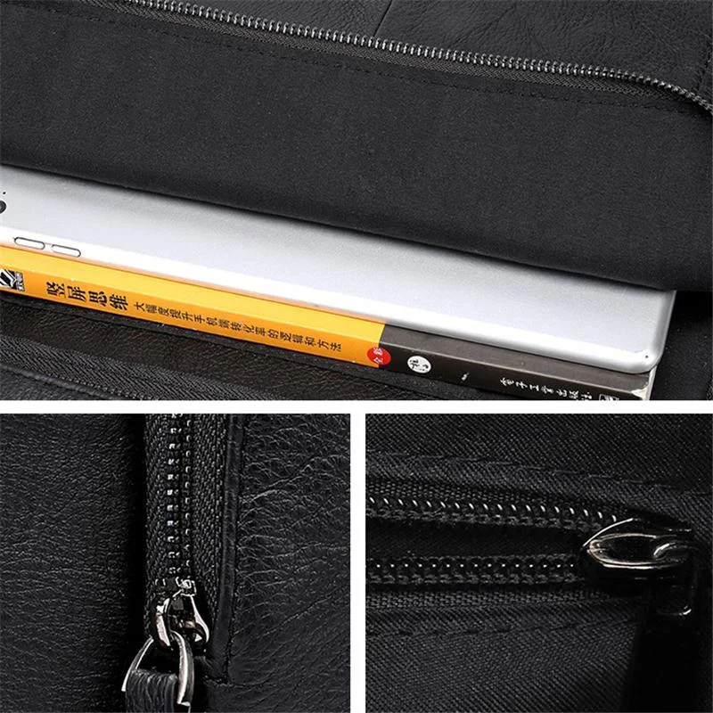 Men's Casual Large Capacity Leather Outdoor Climbing Bag Backpack Shoulder Bag