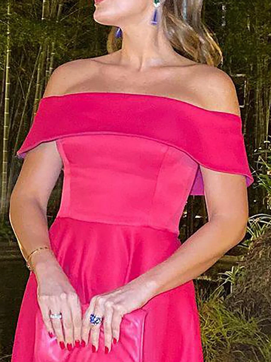 Elegant off-shoulder A-line dress