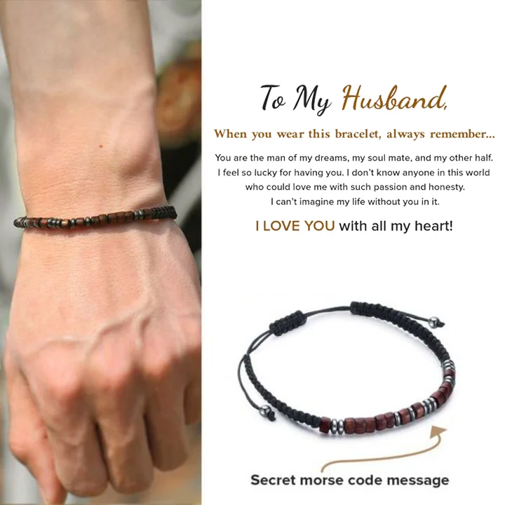 To My Husband I Love You Morse Code Bracelet