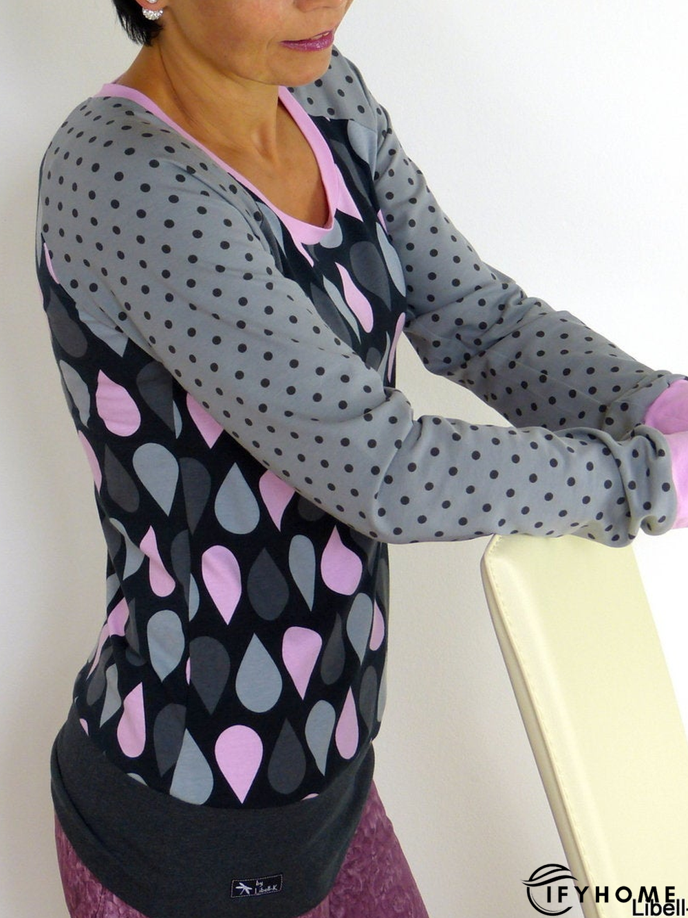 Casual Cotton-Blend Printed Long Sleeve T-shirt | IFYHOME