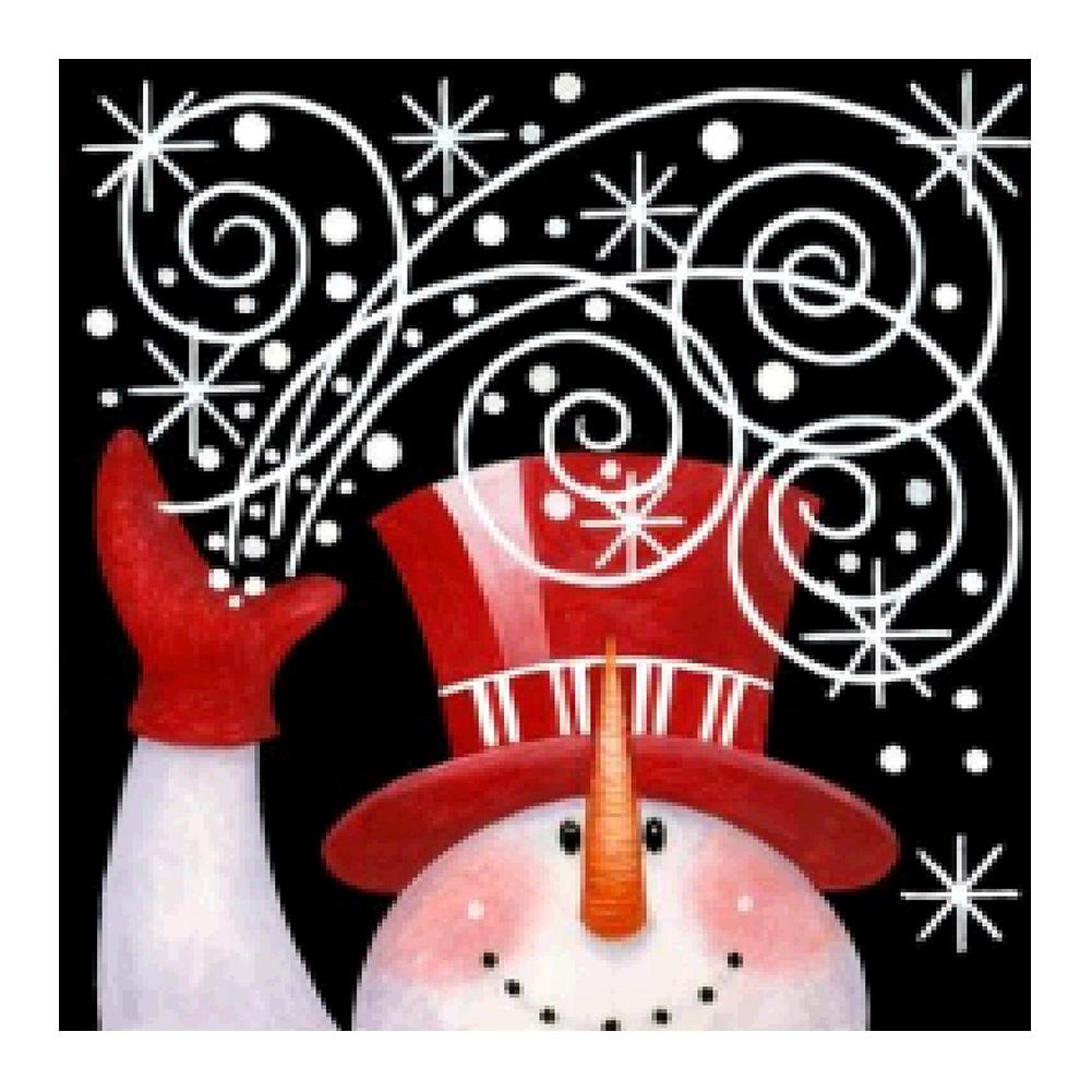 

25*25CM - Christmas Snowman - Round Drill Diamond Painting, 501 Original