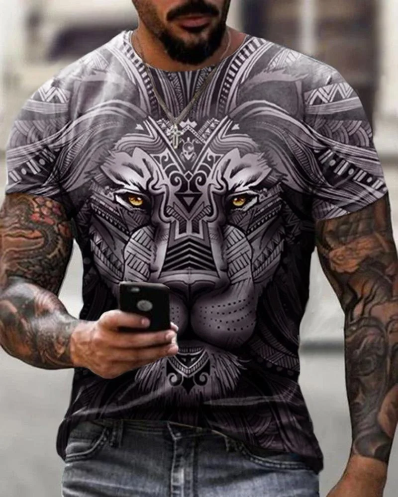 Men Print Casual T-shirts-31