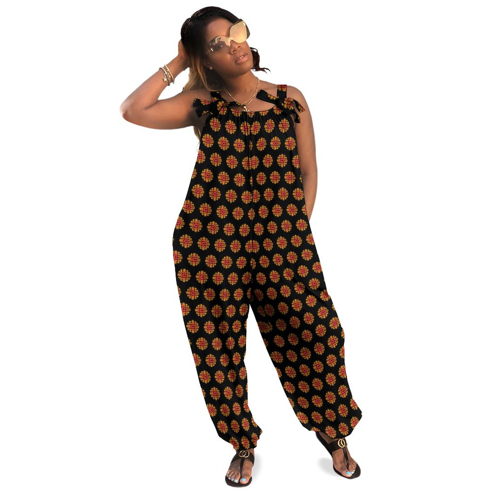 Cbc 1974 Logo Women Plus Size Jumpsuit Summer Loose Harem Pants Holiday Party Jumpsuit Casual Long Length Polyester Spandex