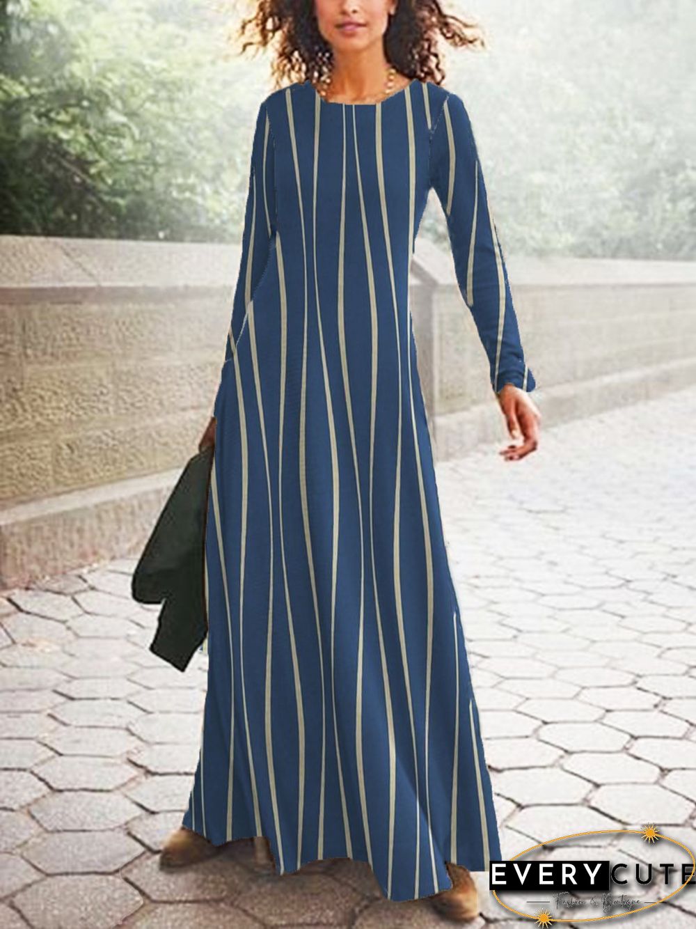 Striped Casual Loose A-Line Dresses