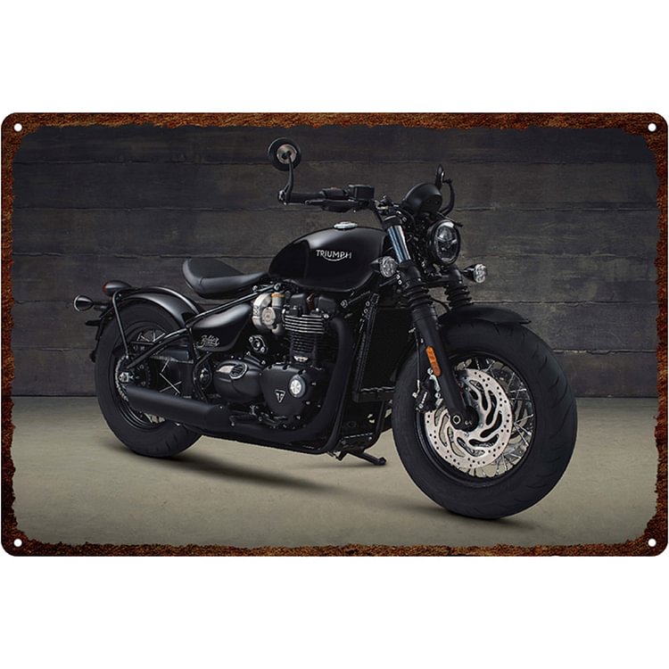 Moto noire - Enseigne Vintage Métallique/enseignes en bois - 20*30cm/30*40cm