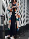 Loose Color-Block Long Sleeves Coats
