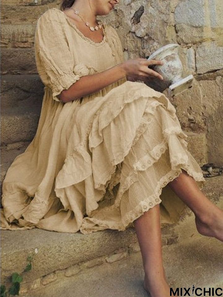 Women's Temperament Lace Maxi Dress