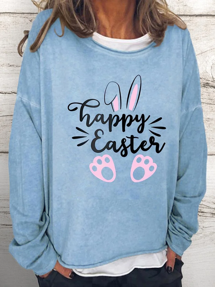 Happy Easter Women Loose Sweatshirt-0025131