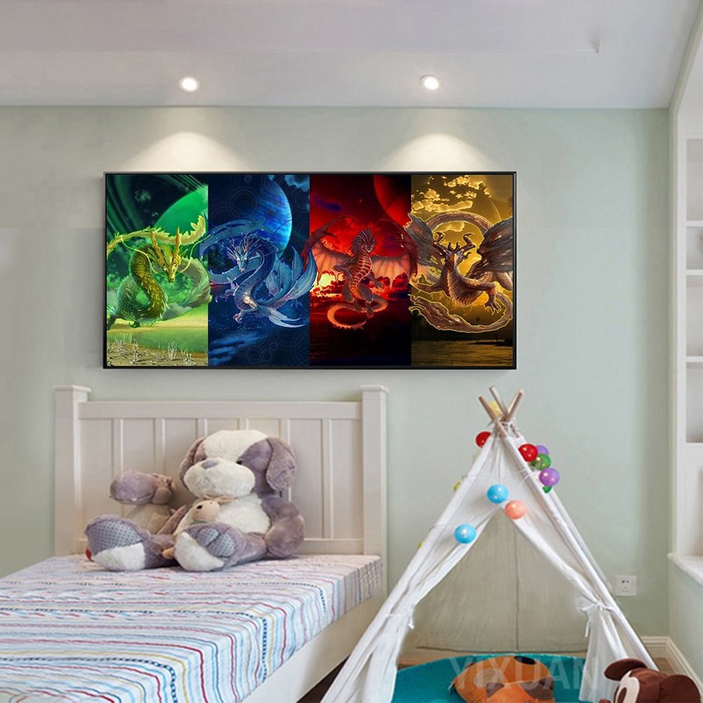 Diamond Painting - Full Round - Dragons (100*50cm)