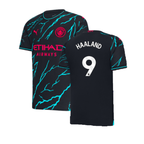 Man City Erling Haaland 9 Third Shirt Top Kit 2023-2024