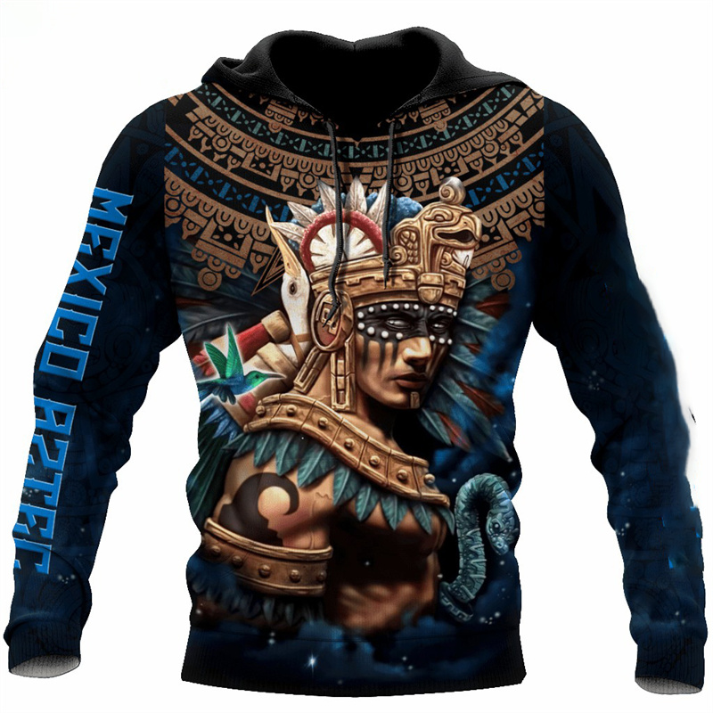 Erpret Fashion 3D Print Mexico Flag National Emblem Hoodie Men Tops Autumn Long Sleeve Mexican Aztec Sweatshirt Streetwear Clothing