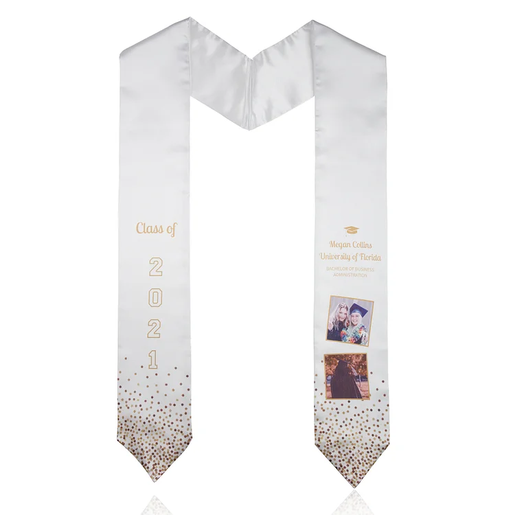 Personalized Class of 2022 Graduation Stoles with 2 Photos Senior Gift