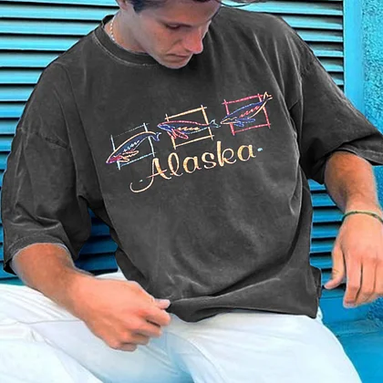 Men's Vintage Alaska T-Shirt Lixishop 