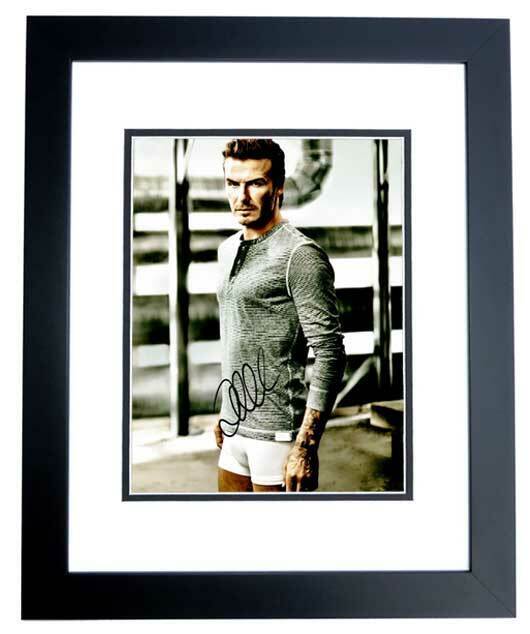 David Beckham Signed Autographed Soccer Real Madrid LA Galaxy 11x14 Photo Poster painting FRAMED