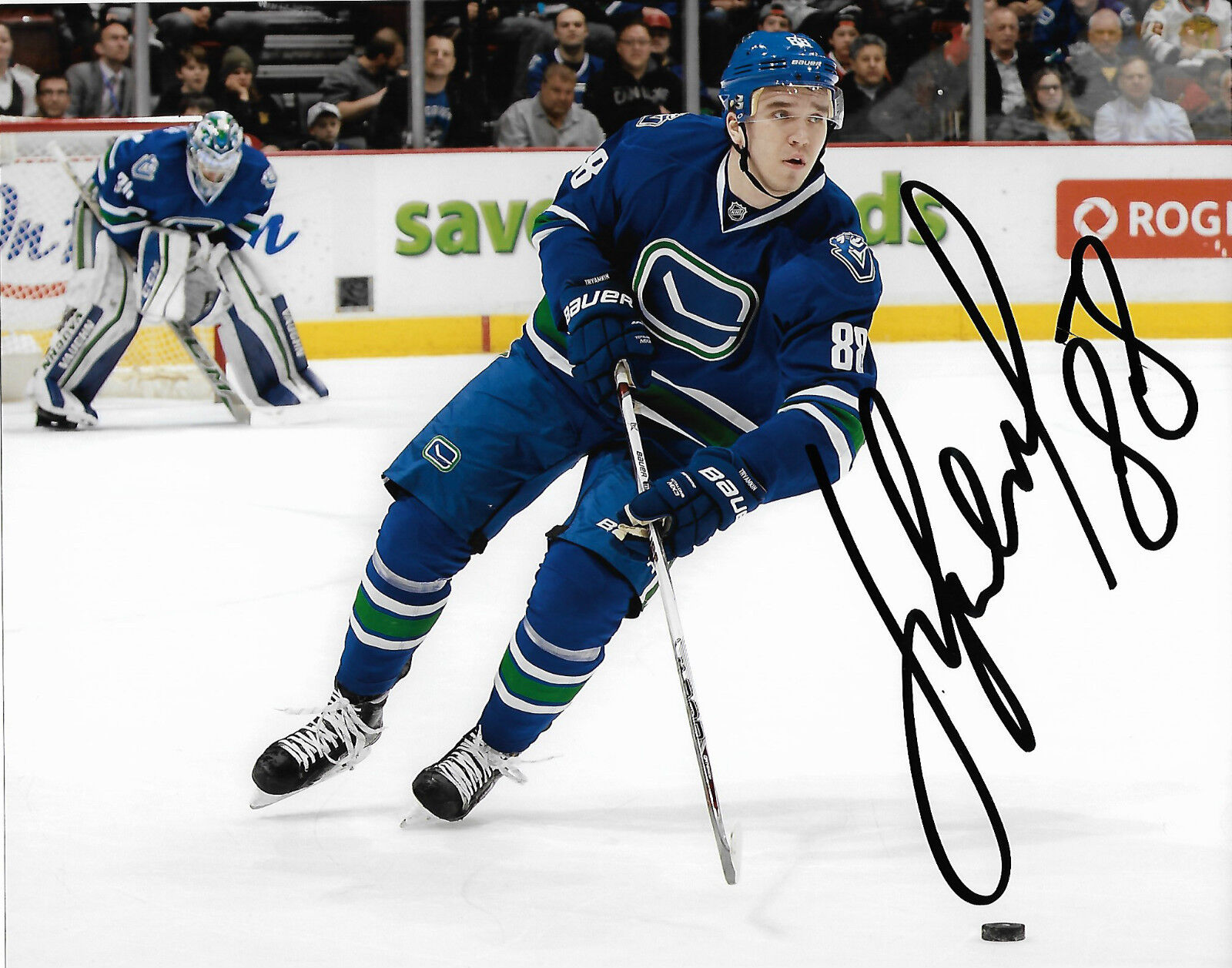 Vancouver Canucks Nikita Tryamkin Autographed Signed 8x10 NHL Photo Poster painting COA D