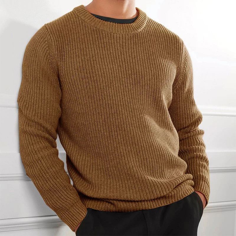 Wongn Wongn Only For The New Casual Men's Solid Color Top Sweater Knit Jumper
