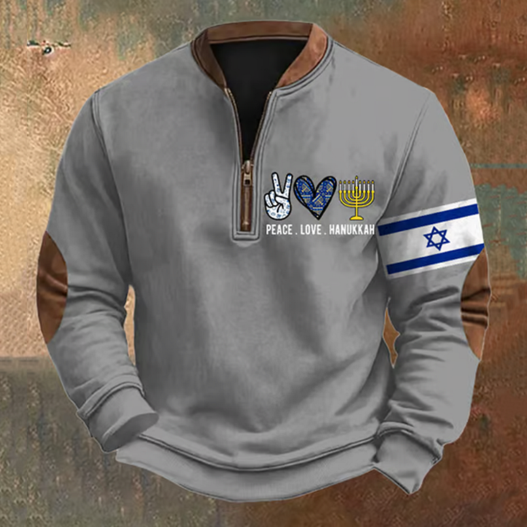 Men's Vintage Hanukkah Print Sweatshirt