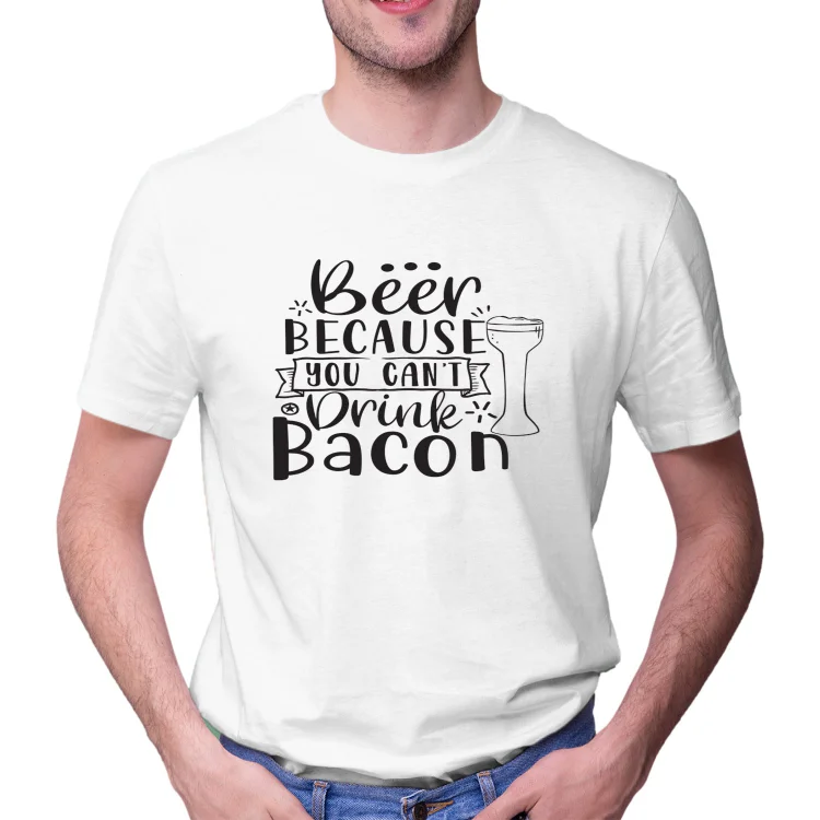 Unisex Tie Dye Shirt beer because you can t drink bacon Women and Men T-shirt Top - Heather Prints Shirts
