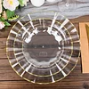 10 Pack | 6" Clear Hard Plastic Dessert Plates with Gold Ruffled Rim, Heavy Duty Disposable Salad Appetizer Dinnerware
