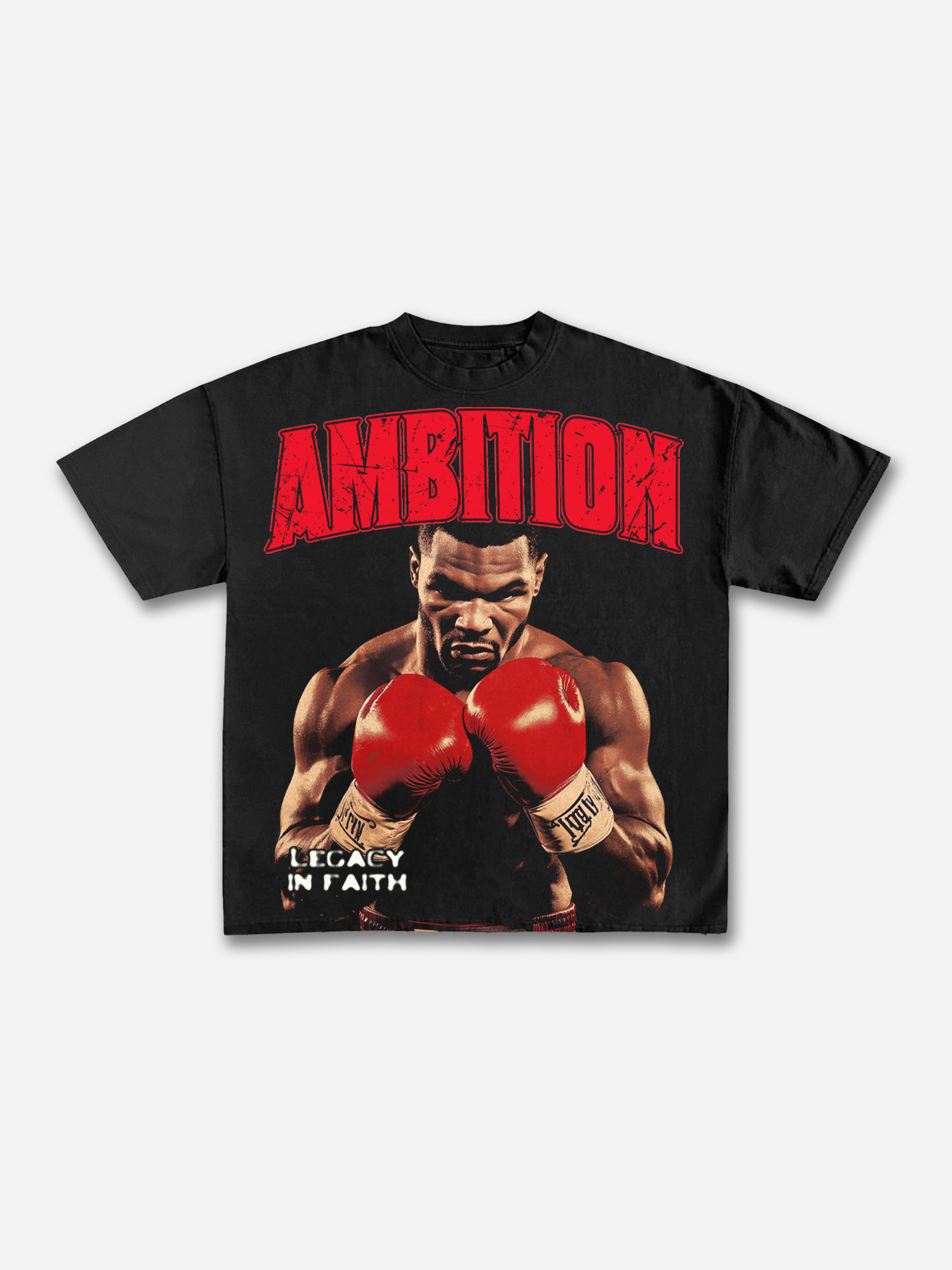 Ambition Legendary Boxer Portrait Dot Graphic Cotton T-shirt