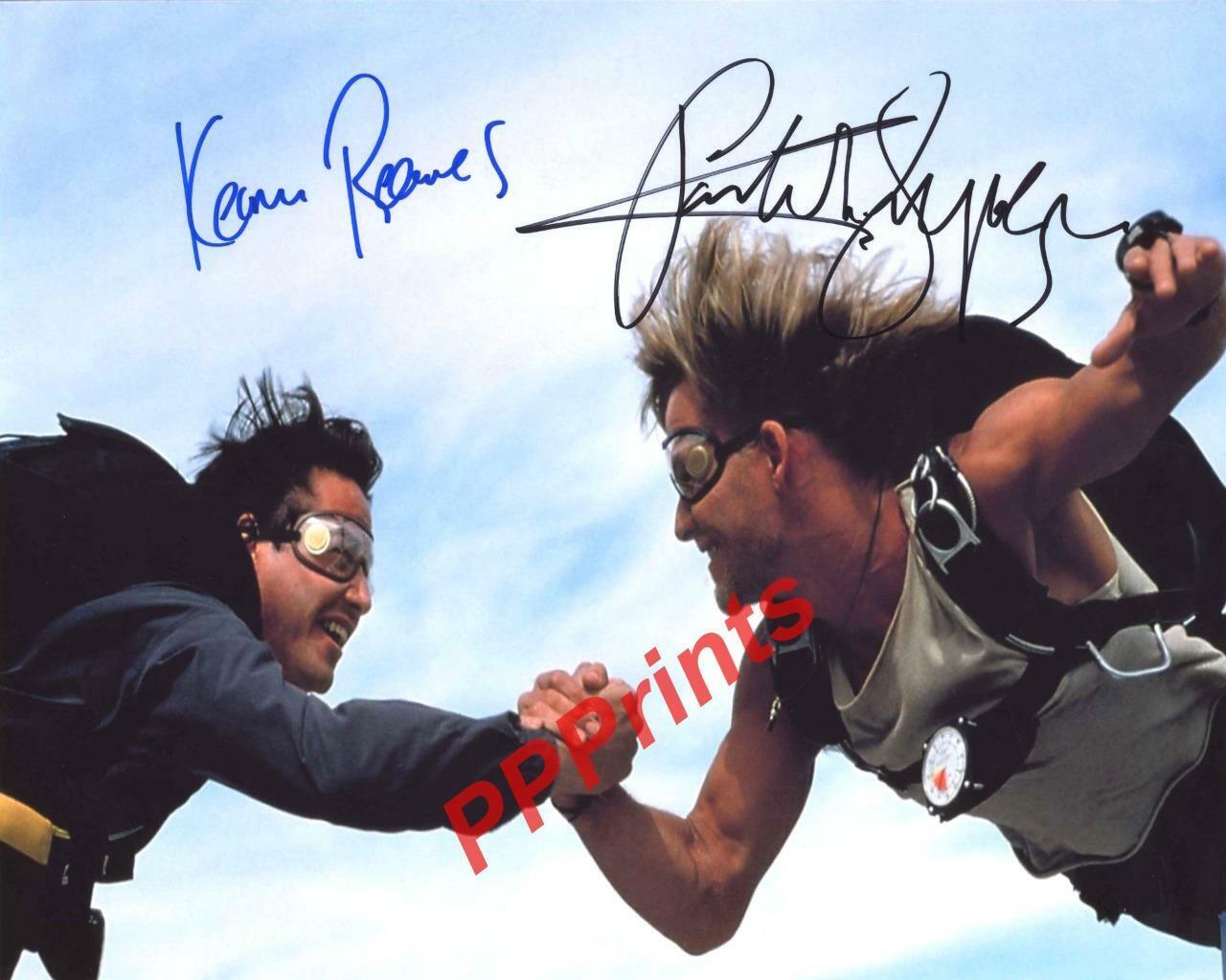 POINT BREAK CAST X2 Reeves Swayze SIGNED AUTOGRAPHED 10X8 REPRO Photo Poster painting PRINT