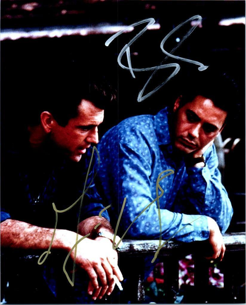 Robert Downey Jr Mel Gibson signed 8x10 Picture Photo Poster painting autographed includes COA