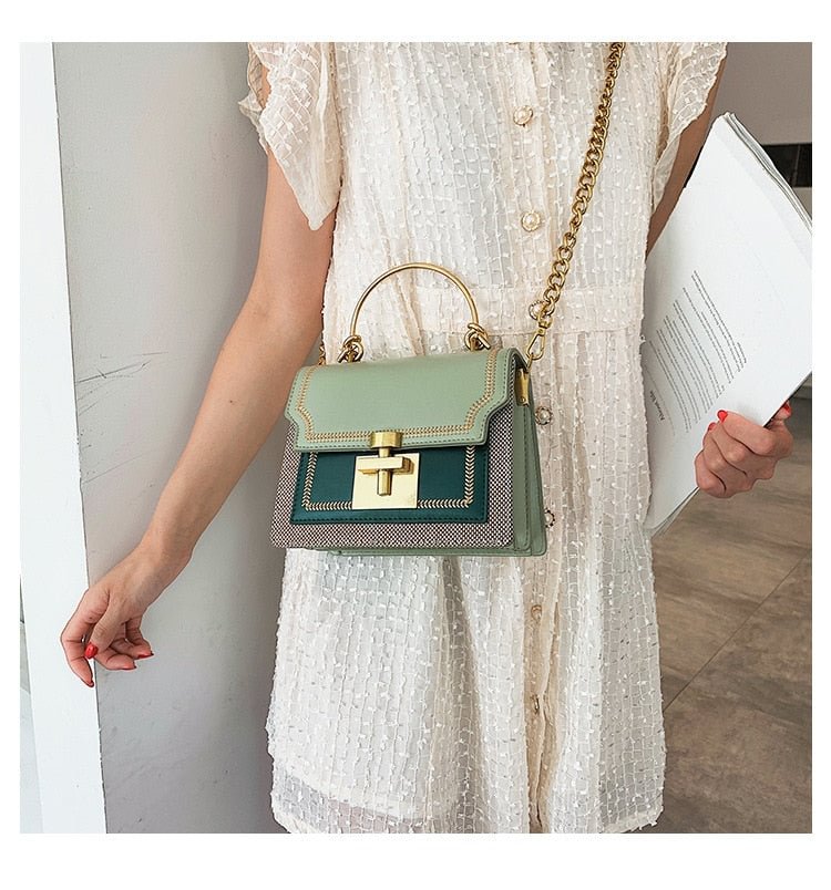 Chain Tote Bag Fashion Contrast Color 2022 New Women Messenger Bag Flap Lady Handbag Crossbody Shoulder Sac Female Purses Bolsas