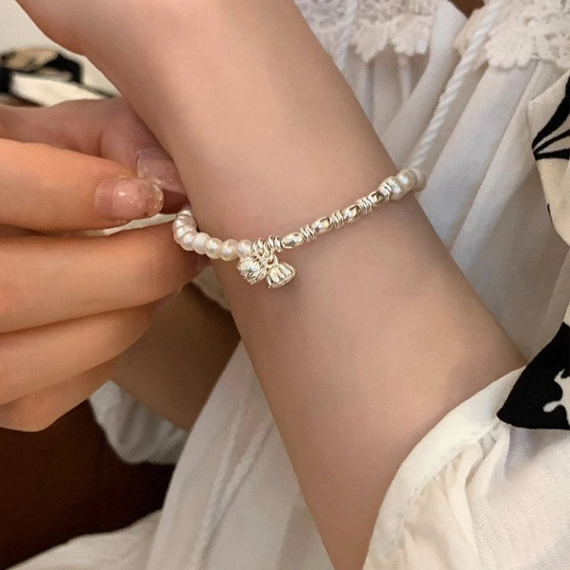 Korean-style Niche Heavy Industry Pearl Silver Beaded Bracelet Women’s Light Luxury Niche Exquisite Bracelet Trendy Bracelet For Girlfriends