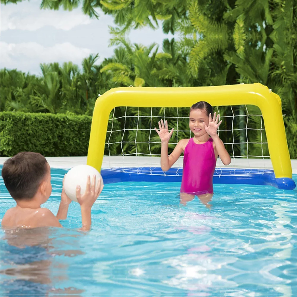 Summer Swimming Pool Inflatable Floating Ball Sports Basketball Hoop Sets For Kids Family Water Toys Game Play