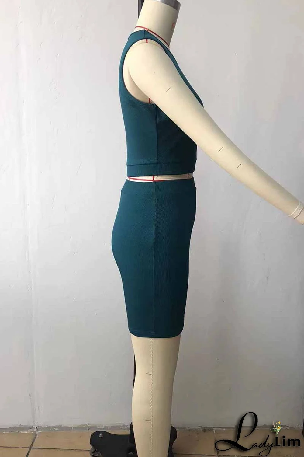 Orange Casual Print Letter O Neck Sleeveless Two Pieces