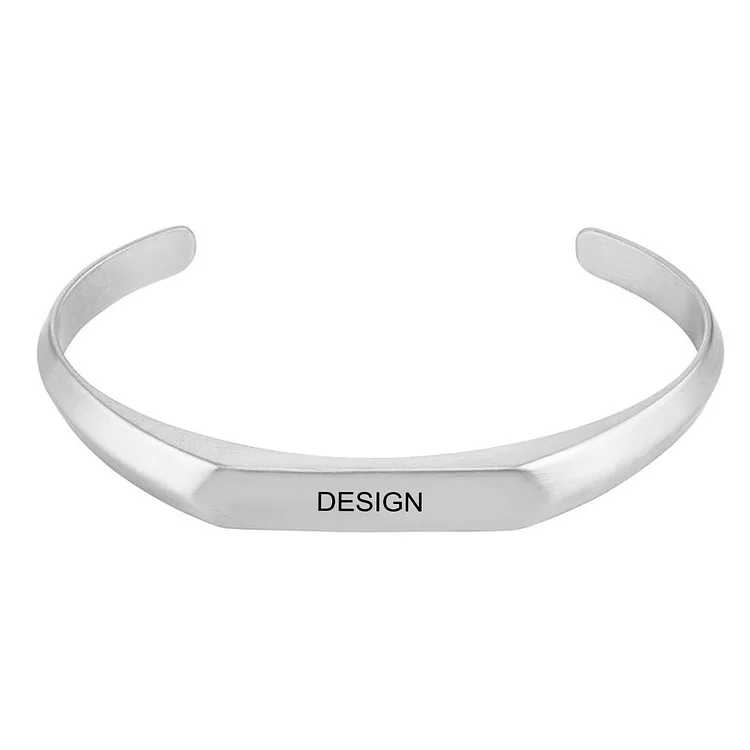 Personalized Design Men's Narrow Cuff Bracelet