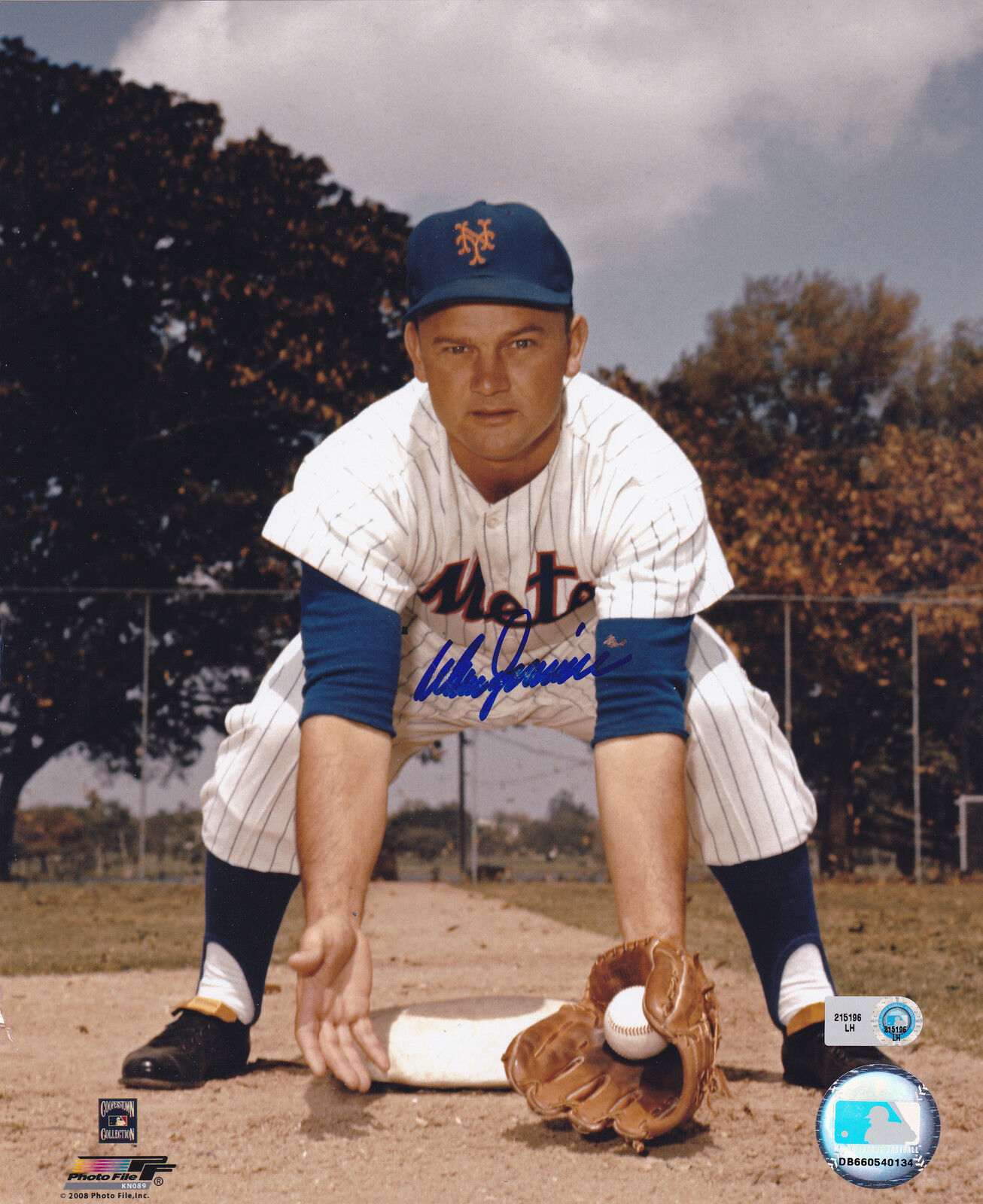 DON ZIMMER NEW YORK METS ACTION SIGNED 8x10