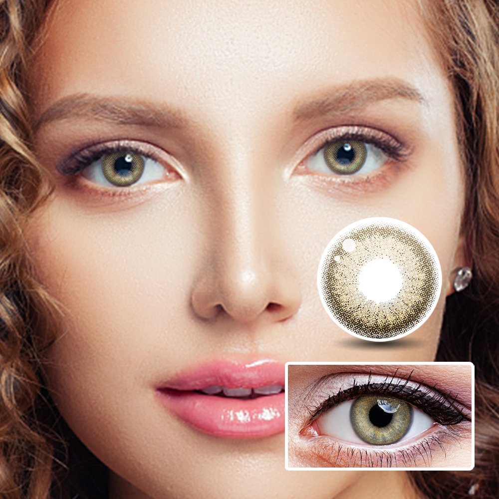 NEBULALENS Egyptian Gold Yearly Prescription Colored Contact Lenses NEBULALENS