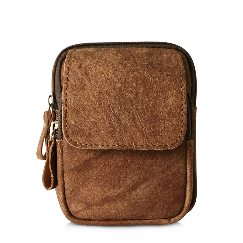 Men's Leather Outdoor Leisure Multifunctional Bag Wearing Belt Mobile Phone Waist Bag