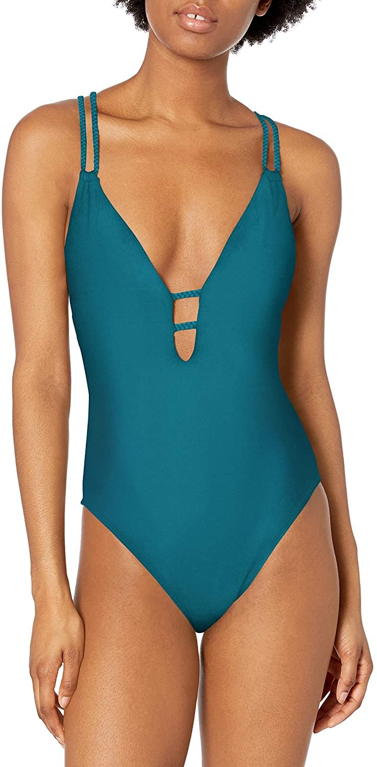 Women's Keyhole Plunge One Piece Swimsuit