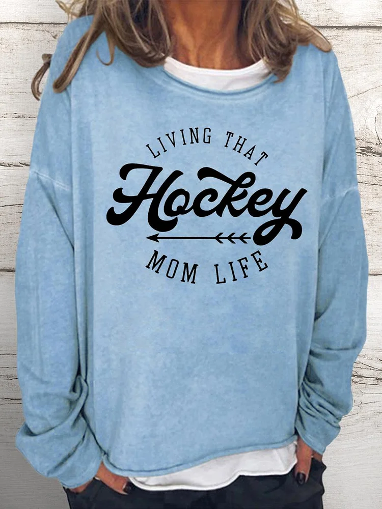 Hockey Mama Women Loose Sweatshirt-Annaletters