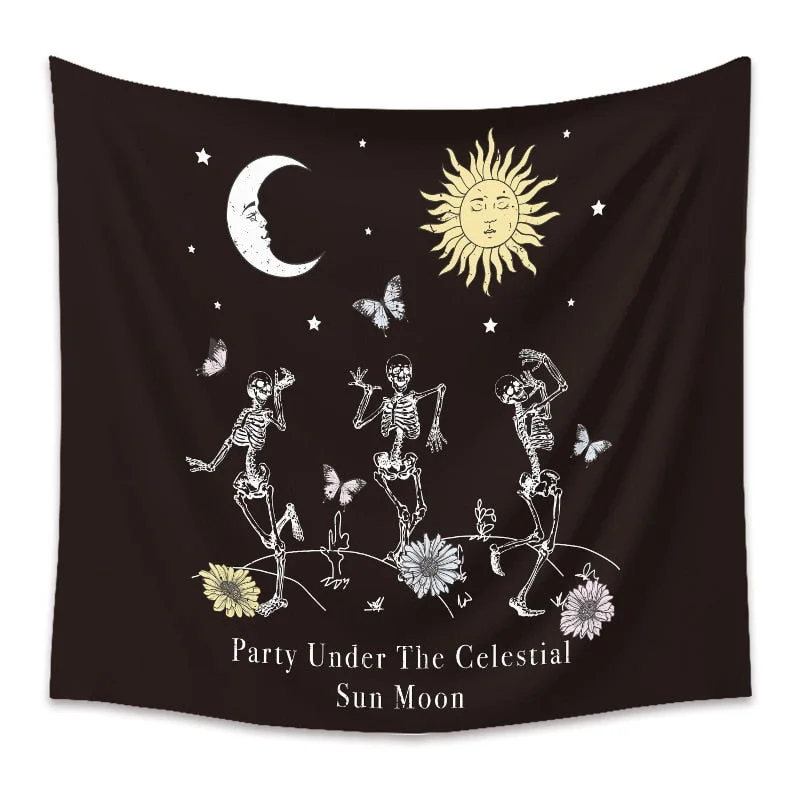 ins Simple Sun Moon Butterfly Series Tapestry Bohemian Background Cloth Small Fresh Wall Cloth Tapestry Creative Abstract Art