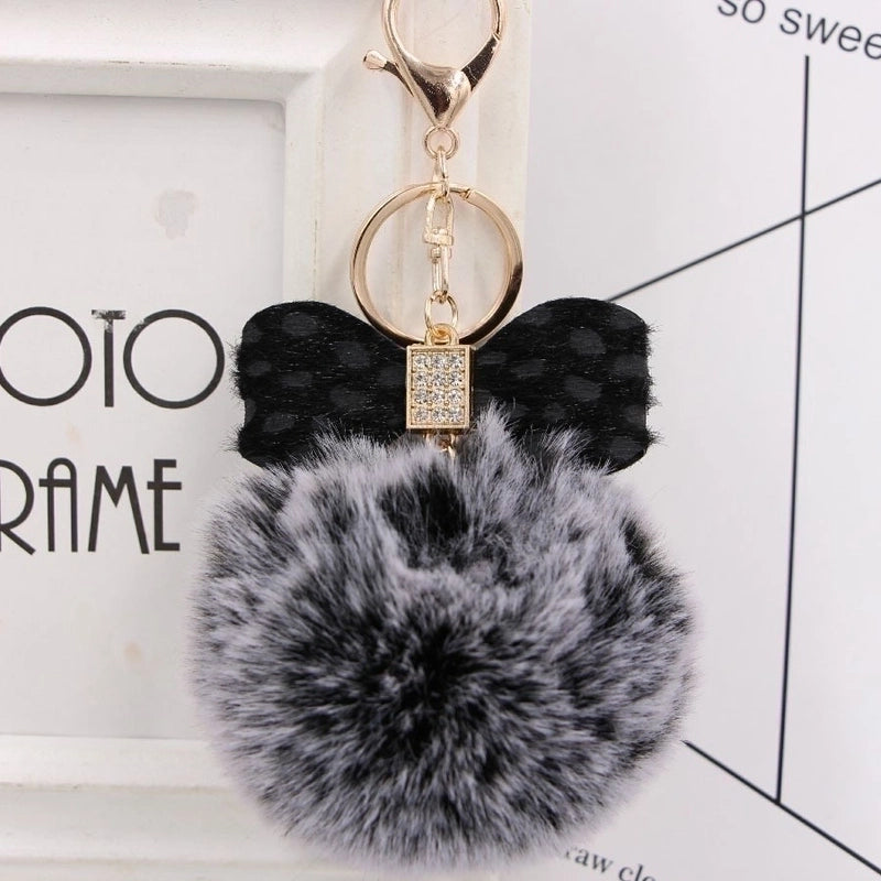 1 Piece Fashion Bow Knot Leopard Pu Leather Women’s Bag Pendant Keychain