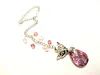 Pink Crystal Fox Rear View Mirror Car Charm
