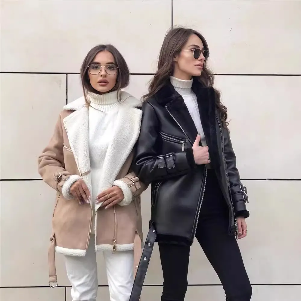 Nigikala Nigikala Autumn And Winter New Collar Zipper Open Shirt Fashion Women's Long-Sleeved Pure Color Coat