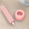 LED Night Light | Hand Pull Column Shape Eye Protection Lamp, 1200mAh Rechargeable, Pink ABS & Fabric, Modern Whimsical Design, Tabletop, Indoor Use