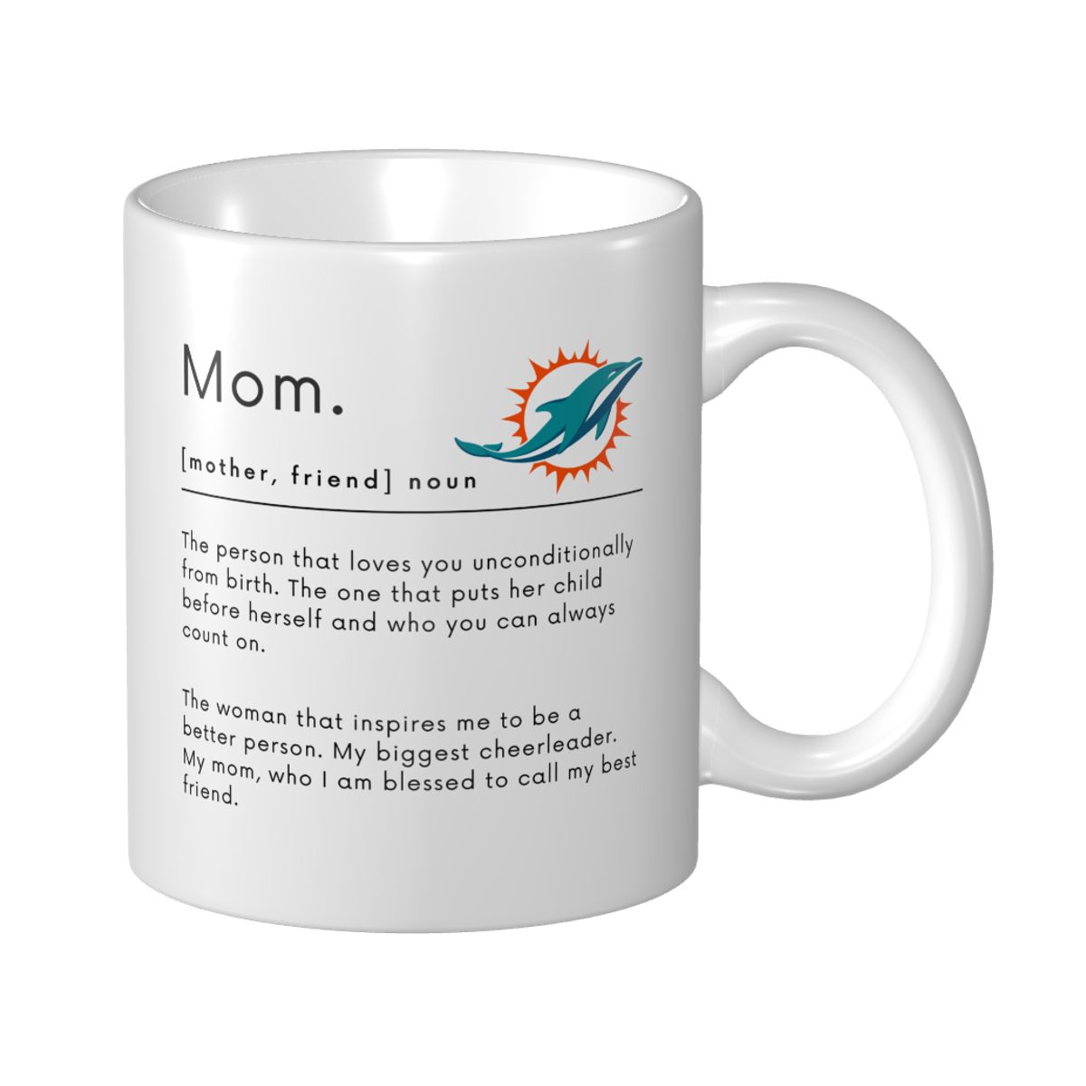 Miami Dolphins Mom Dictionary Mother's Day Mug